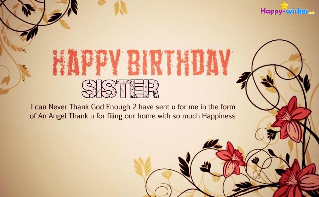 I Can Never Thank God Sister Birthday Wishes