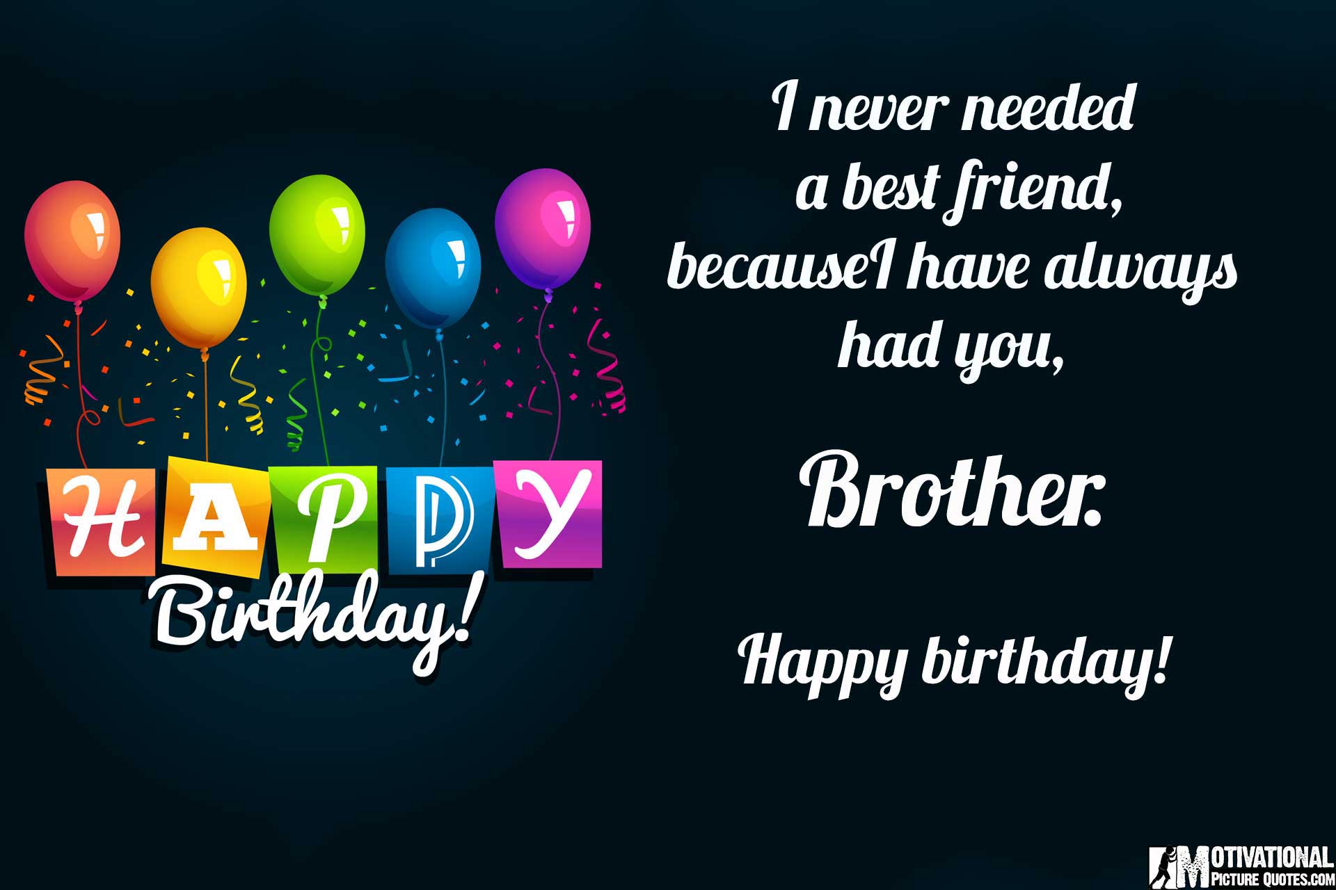 I Never Needed A Best Friend Brother Birthday Wishes