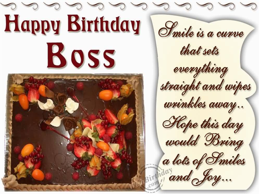 Smile Is A Cure That Boss Birthday Wishes