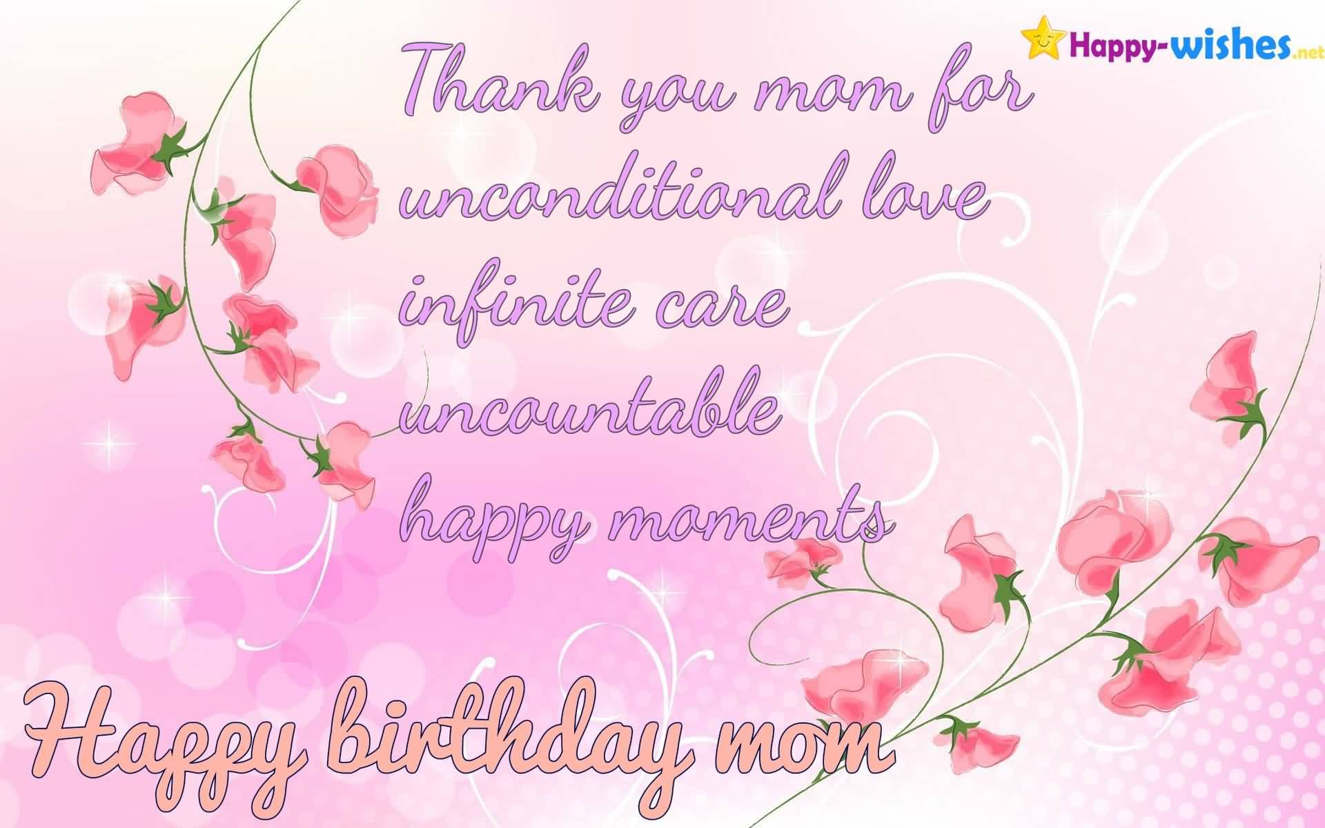 Thank You Mom For Mother Birthday Wishes