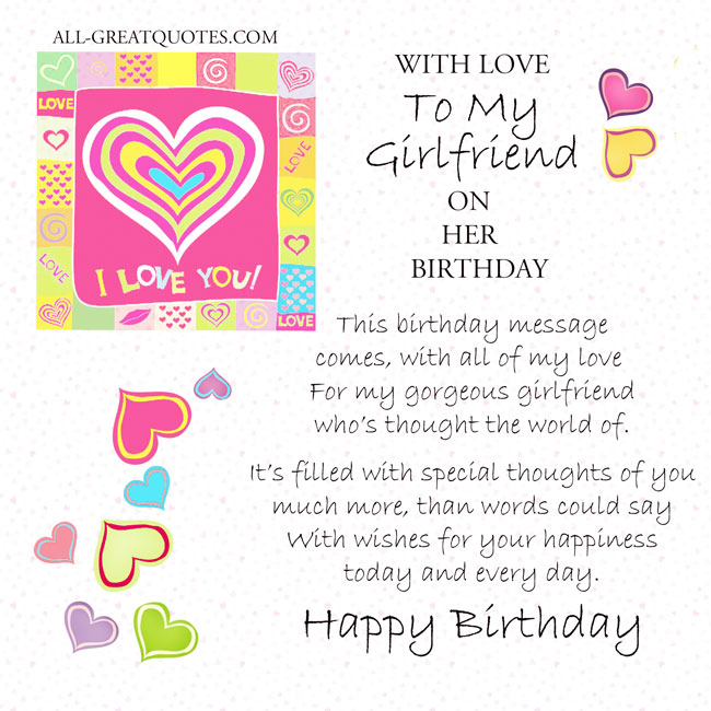 This Birthday Message Comes Girlfriend Birthday Wishes