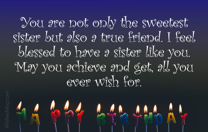 You Are Not Only The Sister Birthday Wishes