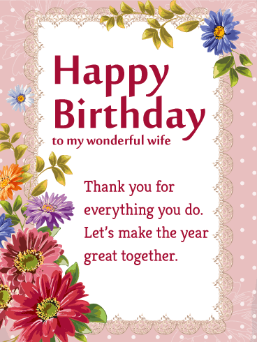 Thank you For Everything Happy Wife Birthday Wishes